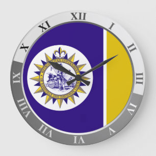 Nashville flag Large Clock Große Wanduhr