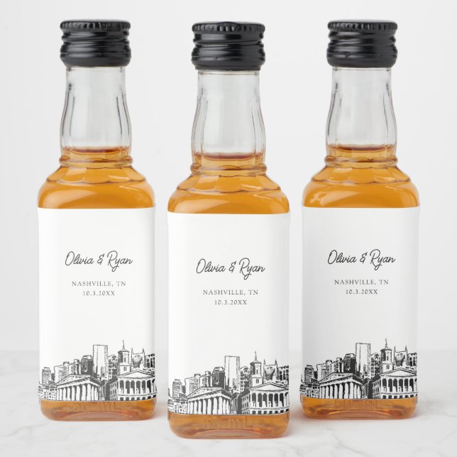 Nashville Gastgeschenk Willkommensgeschenk Custom Alkoholflaschenetikett (Flaschen)