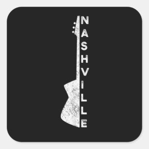 Nashville Guitar Country Musik Liebhaber von Gesch Quadratischer Aufkleber