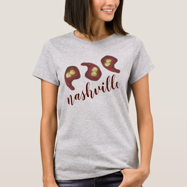 Nashville Hot Chicken w/ Pickles TENNESSEE TN Food T-Shirt (Vorderseite)