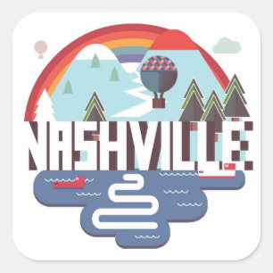 Nashville im Entwurf Quadratischer Aufkleber