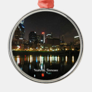 Nashville in der Nacht Silbernes Ornament
