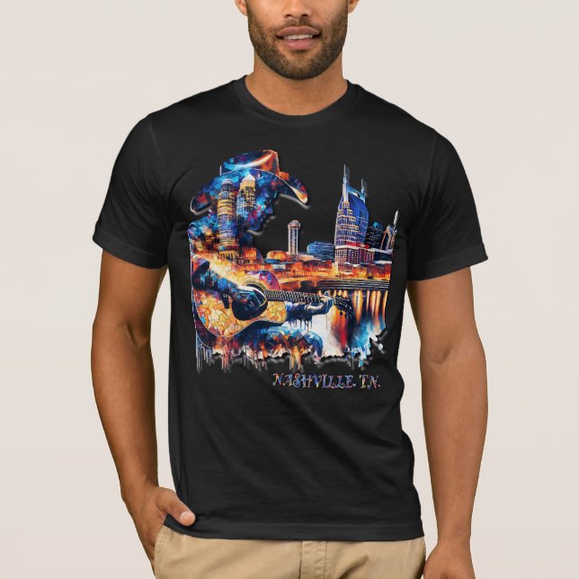 Nashville ist Musik City Mosaik Tile Design T-Shirt (Vorderseite)