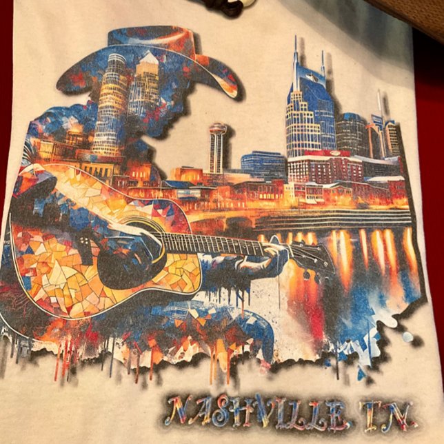 Nashville ist Musik City Mosaik Tile Design T-Shirt (Von Creator hochgeladen)