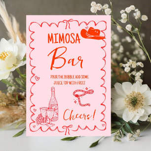 Nashville Last Rodeo Mimosa Bar Table Sign Sockelschild