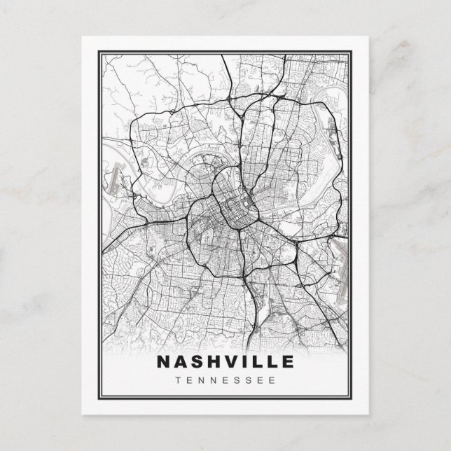 Nashville Map Feiertagspostkarte (Vorderseite)