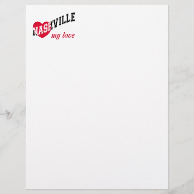 Nashville meine Liebe Briefbogen (Vorderseite)