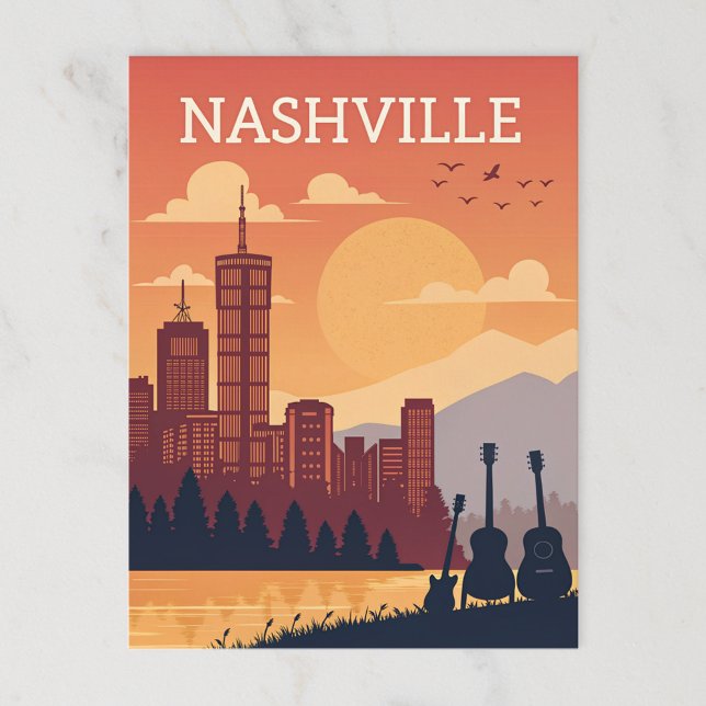 Nashville: Music City Skyline bei Sunset Postkarte (Von Creator hochgeladen)