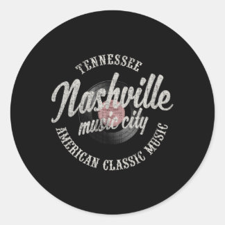 Nashville Music City Vinyl Runder Aufkleber