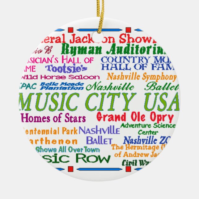 Nashville-Musik-Stadt Keramikornament (Vorne)