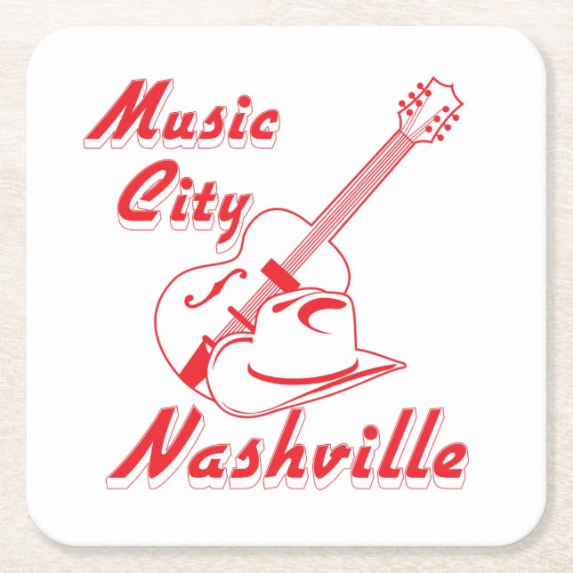 Nashville. Musikstadt Rechteckiger Pappuntersetzer (Vorderseite)