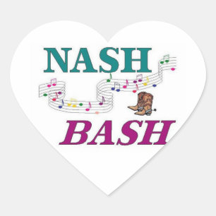Nashville Nash Bash Musik Herz-Aufkleber