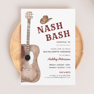 Nashville Nash Junggeselinnen-Abschied Nash Bash Einladung