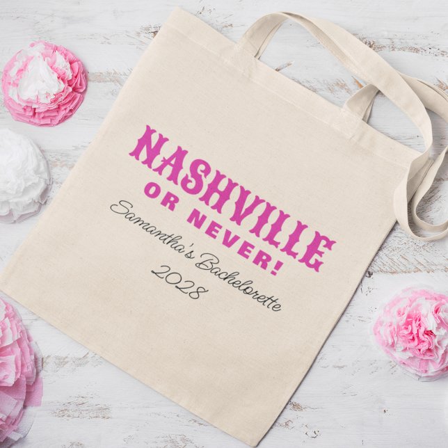 Nashville oder nie heiß rosa Retro-Bachelorette Tragetasche (Von Creator hochgeladen)
