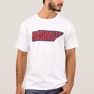 Nashville Retro-Lettern im Umriss des US-Bundessta T-Shirt