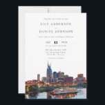 Nashville Riverfront Watercolor All In One Wedding Einladung<br><div class="desc">This elegant Nashville riverfront watercolor wedding invitation can be personalized with your information in chic typography and all your special wedding day information on the reverse,  including your RSVP,  accommodation,  and additional details. Designed by Thisisnotme©</div>