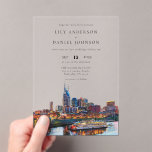 Nashville Riverfront Watercolor Elegant Wedding Acryleinladungen<br><div class="desc">This elegant Nashville riverfront watercolor wedding transparent acrylic invitation can be personalized with your information in chic typography. Designed by Thisisnotme©</div>