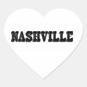 Nashville-Schwarz-Block Herz-Aufkleber