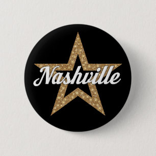 Nashville Script mit Star (White Type) Taste Button