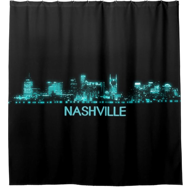 Nashville-Skyline Duschvorhang (Vorderseite)