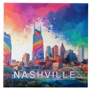 Nashville Skyline Kunst Fliese