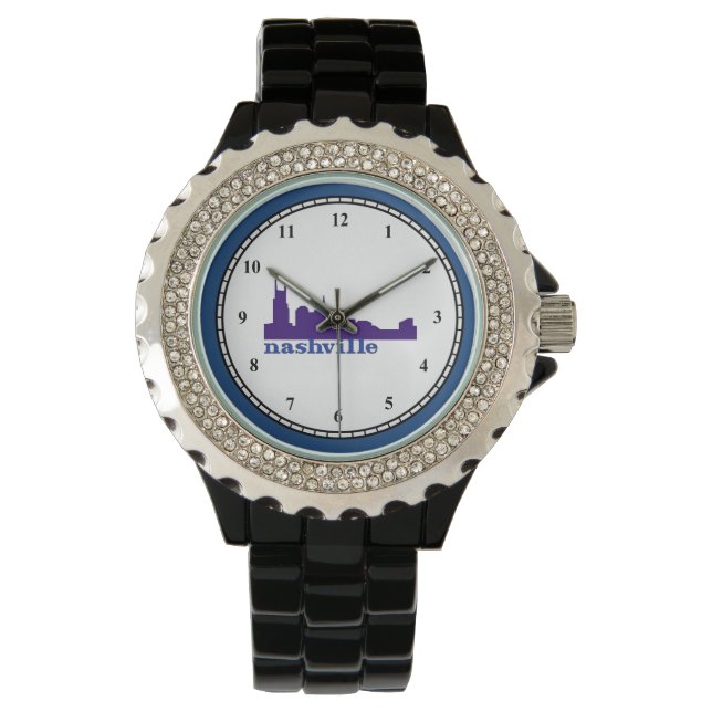 Nashville Skyline Lila Armbanduhr (Vorderseite)