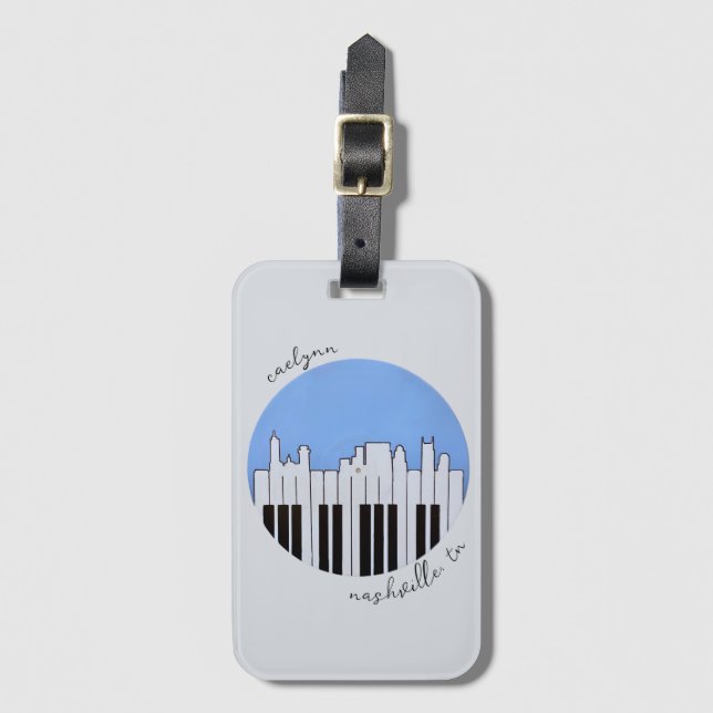 Nashville Skyline Piano Music Record - Gepäckstück Gepäckanhänger (Vorderseite Vertikal)
