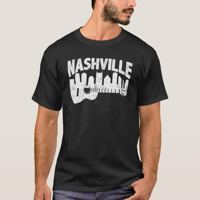 Nashville Skyline Tennessee Country Music Guitar P T-Shirt (Vorderseite)