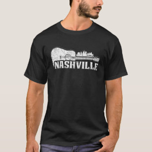 Nashville Skyline Tennessee Country Music Guitar P T-Shirt