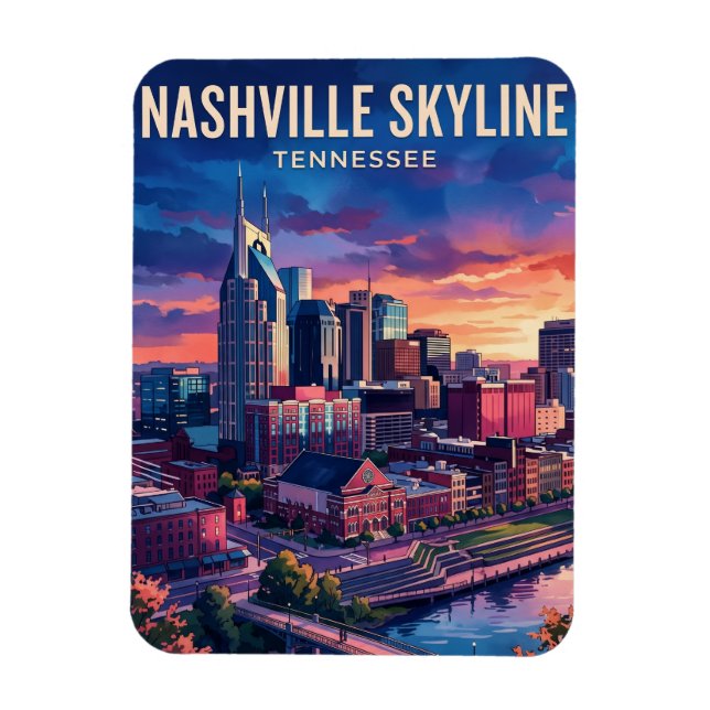 Nashville Skyline USA Magnet (Vertikal)