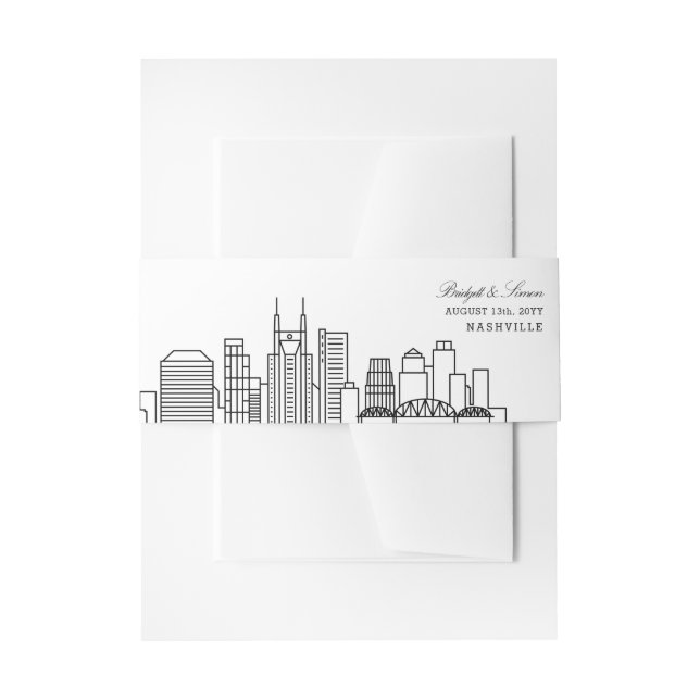 Nashville Skyline Wedding | Einladungsbanderole (Vorderseite Beispiel)