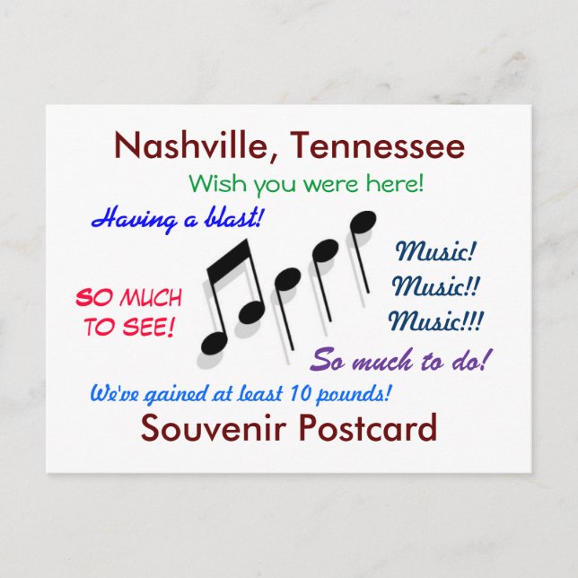 Nashville Souvenir Postkarte (Vorderseite)