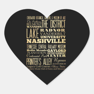 Nashville-Stadt der Herz-Aufkleber