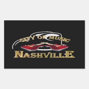 Nashville. Stadt der Musik Rechteckiger Aufkleber