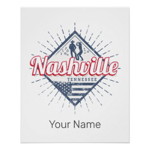 Nashville Stadt Tennessee Vereinigte Staaten Vinta Poster