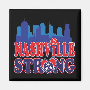 Nashville-Stark-Silhouette-und-Musiknote Magnet