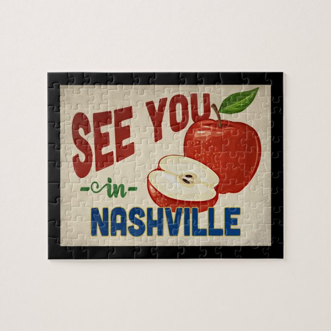 Nashville Tennessee Apple - Vintage Travel (Horizontal)