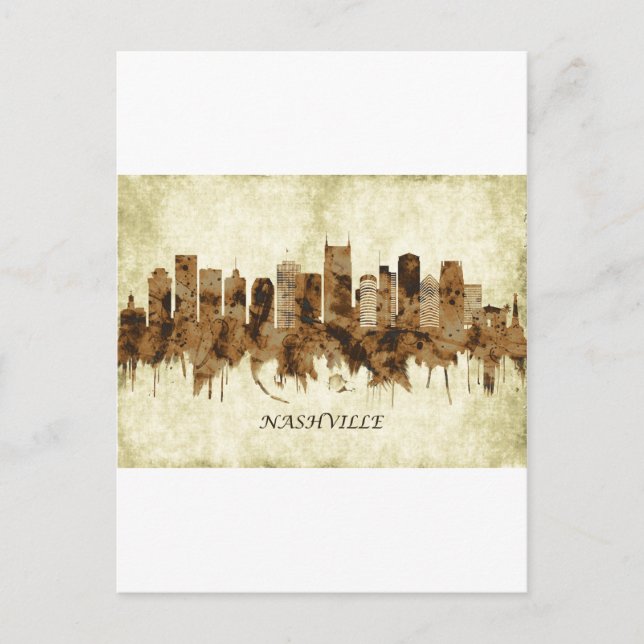 Nashville Tennessee Cityscape Feiertagspostkarte (Vorderseite)