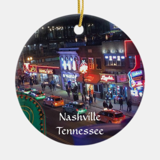 Nashville Tennessee Downtown Honky Tonks Keramik Ornament (Vorne)