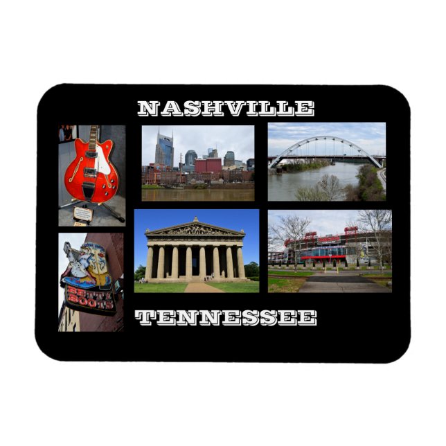 Nashville Tennessee Flexible Foto Magnet (Horizontal)