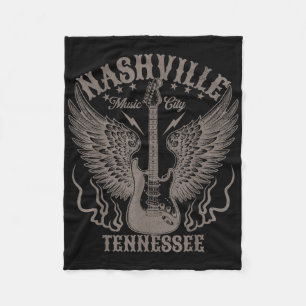 Nashville Tennessee Gitarre Country Music City Wom Fleecedecke