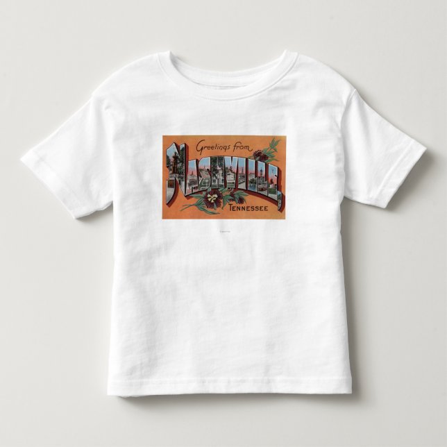 Nashville, Tennessee - große Buchstabe-Szenen Kleinkind T-shirt (Vorderseite)