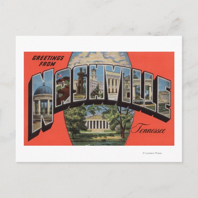 Nashville, Tennessee - Große Buchstabenszenen 2 Postkarte (Vorderseite)