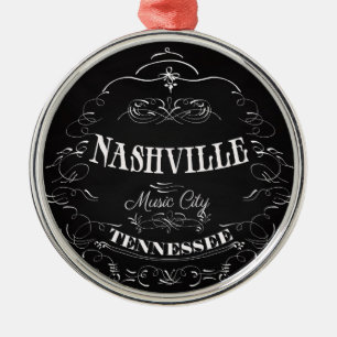 Nashville, Tennessee - Musik-Stadt Ornament Aus Metall