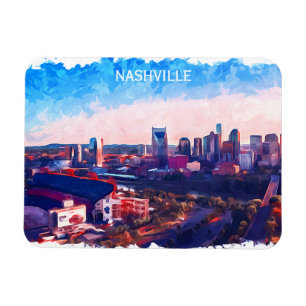 Nashville Tennessee Panorama View Magnet