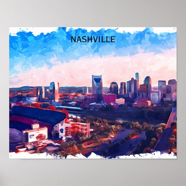 Nashville Tennessee Panorama View Poster (Vorne)