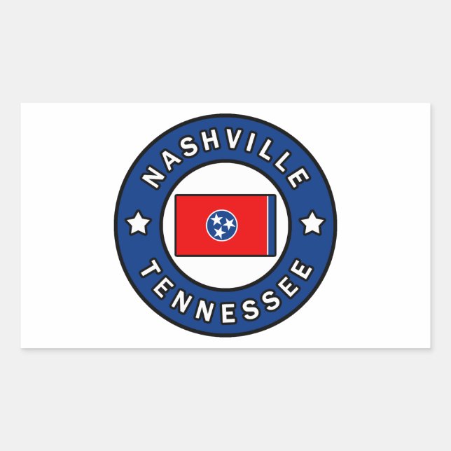 Nashville Tennessee Rechteckiger Aufkleber (Vorderseite)