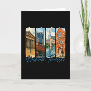 Nashville Tennessee Reisende Pinselstrich-Souvenir Karte