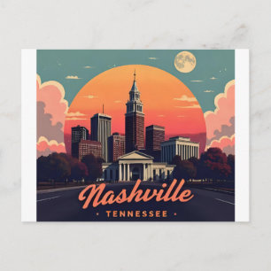Nashville Tennessee Retro Skyline Postkarte