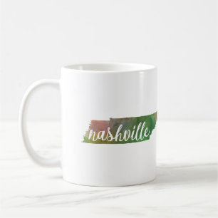 Nashville, Tennessee   rosa und grünes Aquarell Kaffeetasse